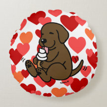 チョコレートラボ舐めるアイスクリームハート