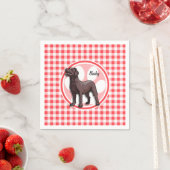 チョコレートラボ赤と白; Ingham スタンダードカクテルナプキン (インサイチュ)