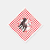 チョコレートラボ赤と白; Ingham スタンダードカクテルナプキン (角)