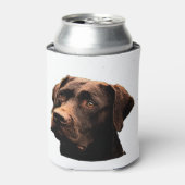 チョコレートラボ顔 缶クーラー (缶正面)