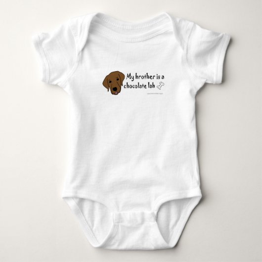 チョコレートラボ ベビーボディスーツ (正面)