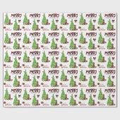 チョコレートラボ、鳥、クリスマスツリー ラッピングペーパー (フラット)