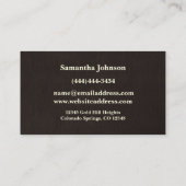 チョコレートリネン金ゴールド実在鍵エステート名刺 名刺 (裏面)