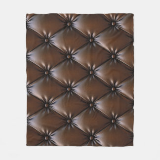 チョコレートレザー：贅沢な上皮テクスチャー フリースブランケット