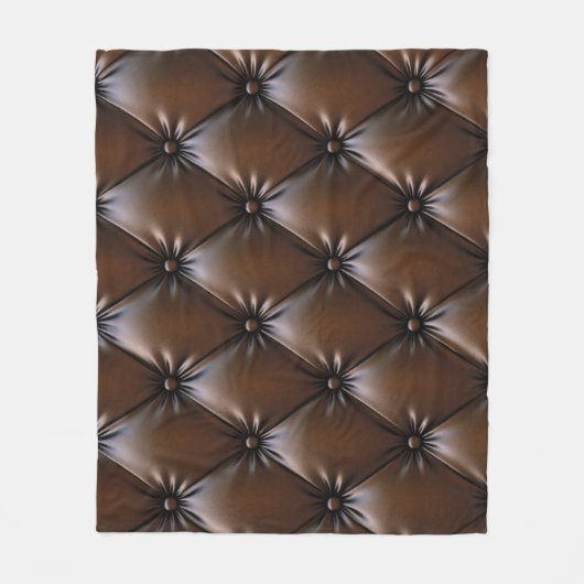 チョコレートレザー：贅沢な上皮テクスチャー フリースブランケット (正面)
