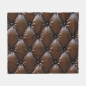 チョコレートレザー：贅沢な上皮テクスチャー フリースブランケット (正面(横))