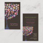 チョコレートレトロの円の木のオンライン店カード 名刺 (正面/裏面)