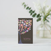 チョコレートレトロの円の木のオンライン店カード 名刺 (スタンド正面)