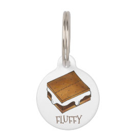 チョコレートローストマーシュマロスモアキャンプファイアズモーレ ペット　ネームタグ