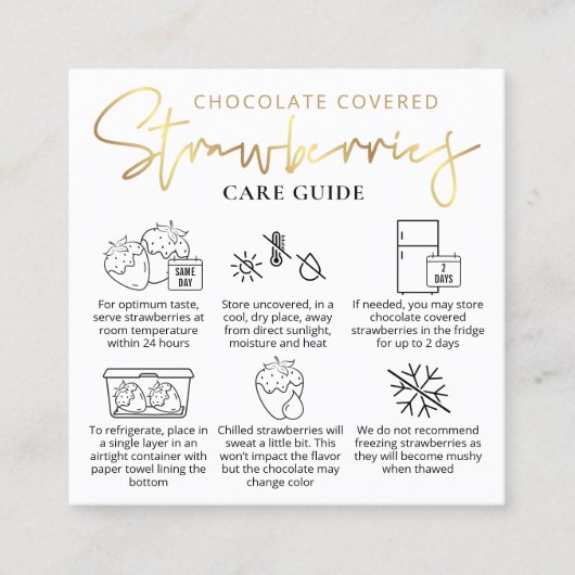 チョコレートロ気にゴリーガイドホワイト&金ゴールド スクエア名刺 (正面)