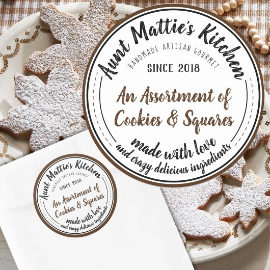 チョコレートヴィンテージ手作りグルメ食品ラベル ラウンドシール