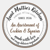 チョコレートヴィンテージ手作りグルメ食品ラベル ラウンドシール (正面)