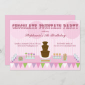 チョコレート万歳の女の子の誕生日パーティー招待状 招待状 (正面/裏面)