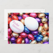 チョコレート卵ドイツの復活祭の挨拶 シーズンポストカード (正面/裏面)