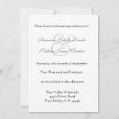 チョコレート及び金ゴールドのVintagのダマスク織の結婚式招待状 招待状 (裏面)