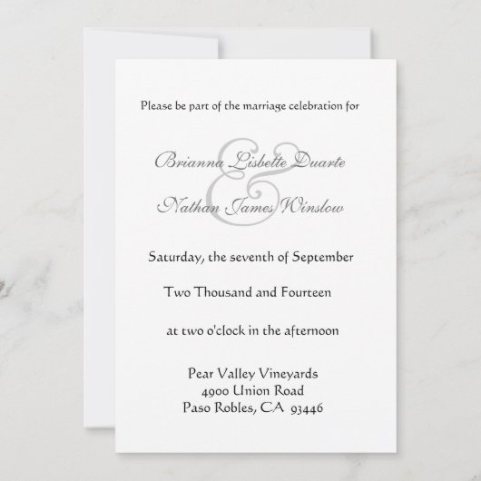 チョコレート及び金ゴールドのVintagのダマスク織の結婚式招待状 招待状 (裏面)