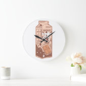 チョコレート味の牛乳パック ラージ壁時計 (ホーム)