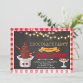 チョコレート噴水の誕生日テーマ招待状 招待状 (スタンド正面)