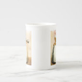 チョコレート女の子、芸術の絵画 ボーンチャイナマグカップ (正面)