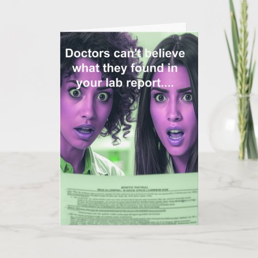 チョコレート好きのためのおもしろい快気祝い カード (正面)