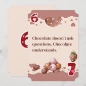 チョコレート好きのためのユーモアたっぷりの名言 - バレンタインデーの挨 シーズンカード (正面/裏面)