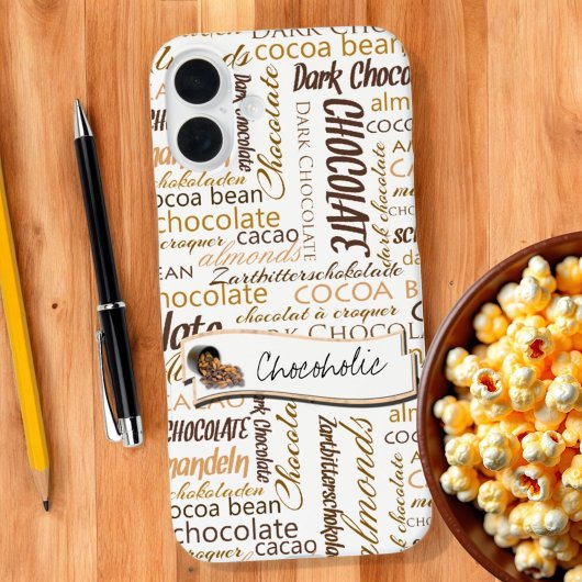 チョコレート好きのための多言語ワードコラージュタイポグラフィ Case-Mate iPhoneケース