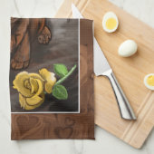 チョコレート実験室のラテ キッチンタオル (四つ折り)