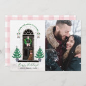 チョコレート実験室のラブラドル・レトリーバー犬の休日の写真 招待状 (正面/裏面)