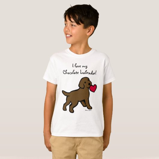 チョコレート実験室の子犬および赤いハート Tシャツ (正面フル)