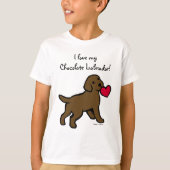 チョコレート実験室の子犬および赤いハート Tシャツ (正面)