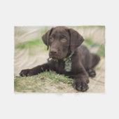 チョコレート実験室の子犬 フリースブランケット (正面(横))