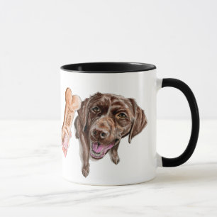 チョコレート実験室の水彩画のイラストレーション のよい犬 マグカップ