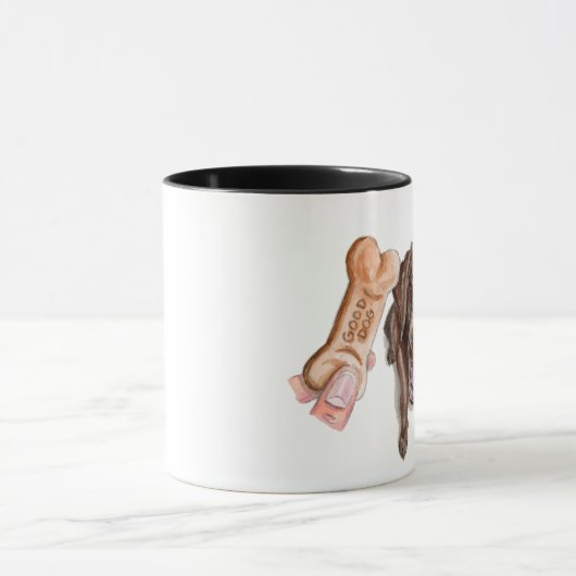 チョコレート実験室の水彩画のイラストレーション|のよい犬 マグカップ (中央)