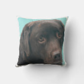 チョコレート実験室犬の枕 クッション (裏面)