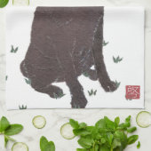 チョコレート実験室、ラブラドル・レトリーバー犬、ブラウン キッチンタオル (折り畳み)