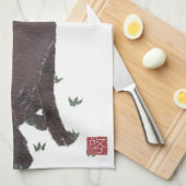 チョコレート実験室、ラブラドル・レトリーバー犬、ブラウン キッチンタオル (四つ折り)