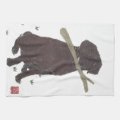 チョコレート実験室、ラブラドル・レトリーバー犬、ブラウン キッチンタオル (横)