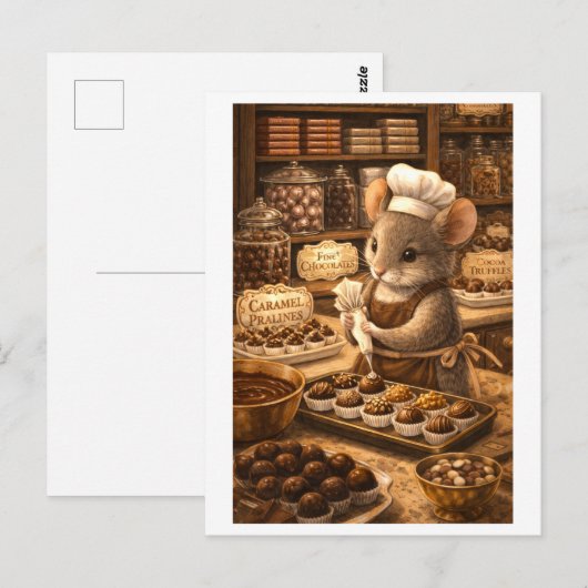 チョコレート屋のねずみ職人 ポストカード (正面/裏面)