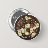 チョコレート巣の小型イースターエッグ 缶バッジ (正面&裏面)