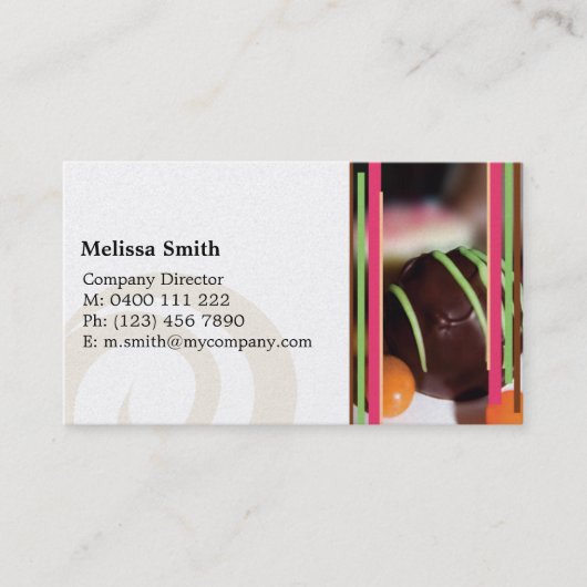 チョコレート店の名刺のテンプレート 名刺 (正面)