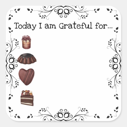 チョコレート感謝の弾丸のジャーナルのシール スクエアシール (正面)