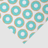 チョコレート振りかける青いドーナツのパターン 薄葉紙 (詳細)