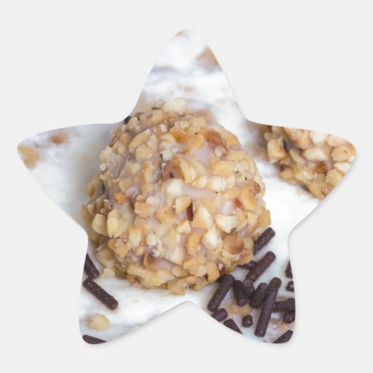 チョコレート振り付きアーモンドナッツケーキ詳細 星シール (正面)
