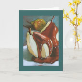 チョコレート梨：スイートペアにハッピーアニバーサリー カード (黄色い花)