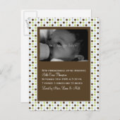 チョコレート水玉模様ベビー発表 案内ポストカード (正面/裏面)