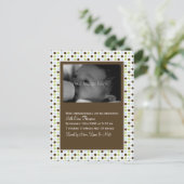 チョコレート水玉模様ベビー発表 案内ポストカード (スタンド正面)