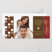 チョコレート水玉模様ホリデーフォトカード（赤） シーズンカード (正面/裏面)