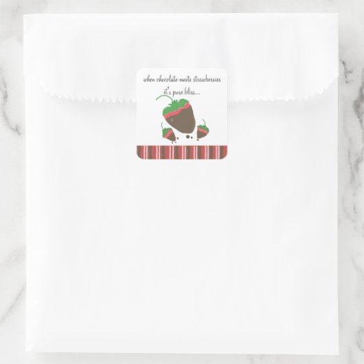 チョコレート漬けイチゴことわざ スクエアシール (バッグ)