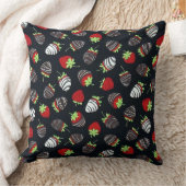 チョコレート漬けイチゴ模様枕 クッション (ブランケット)