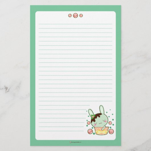 チョコレート真新しいトラッフルのバニー 便箋 (正面)